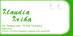 klaudia kriha business card